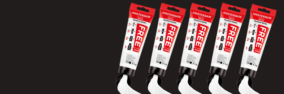 Free Amsterdam All Acrylics Titanium White 250 ml - Royal Talens