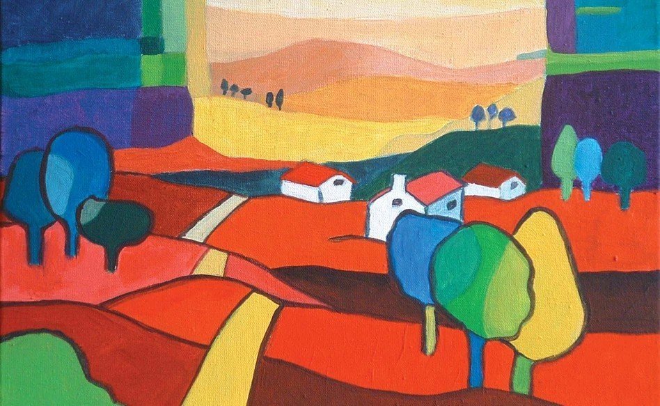 Abstract landscape painting - Royal Talens