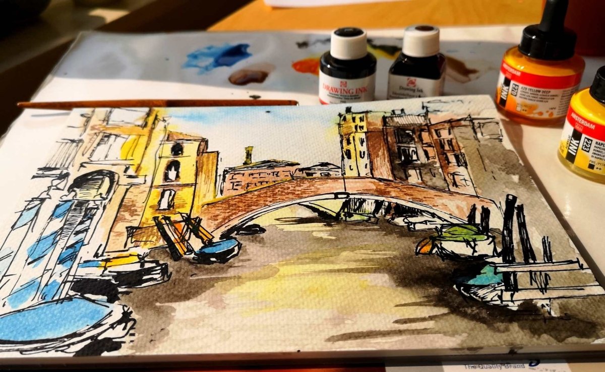 Urban landscape with Ink - Royal Talens