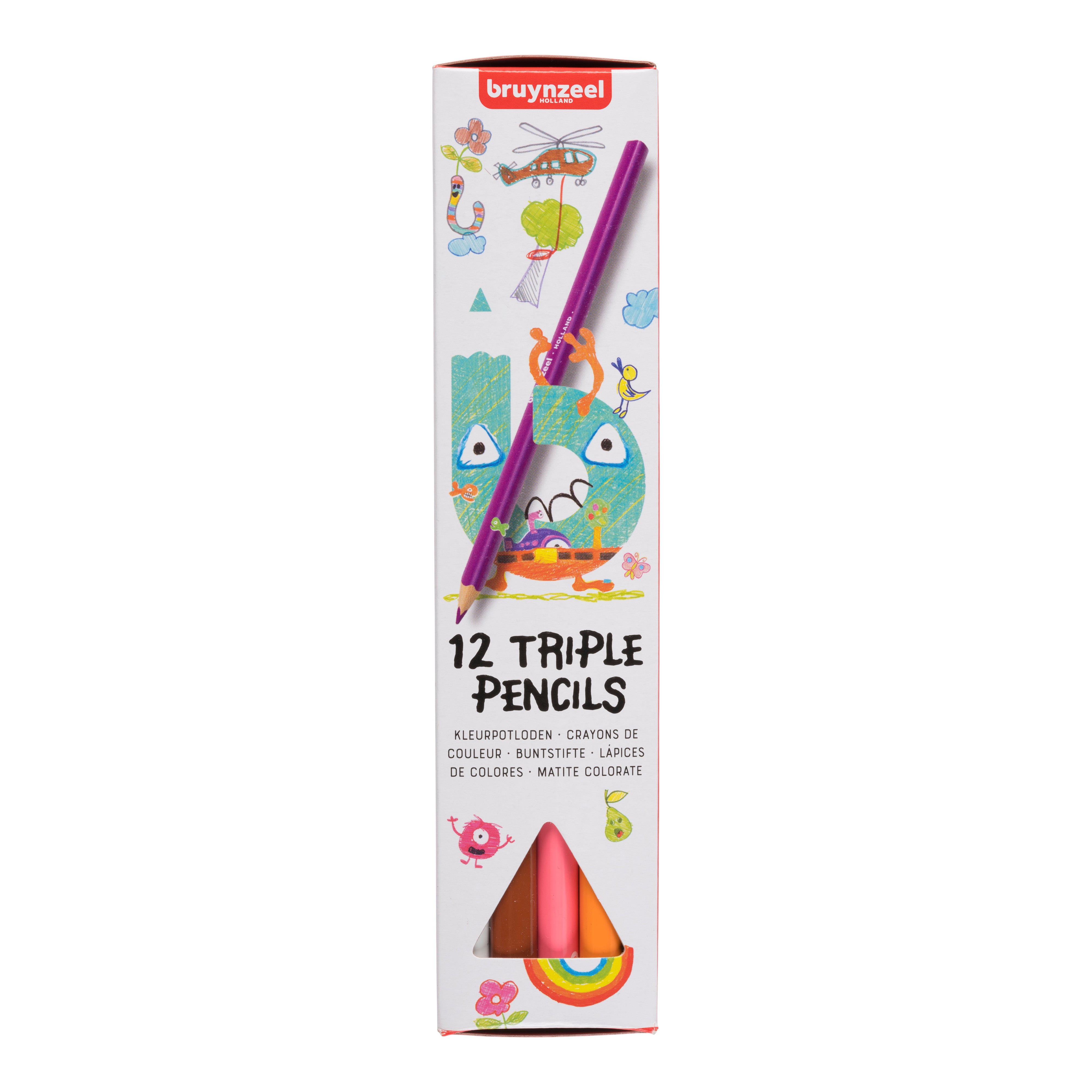 Bruynzeel Teens Estuche de 12 lápices de grafito HB con punta de