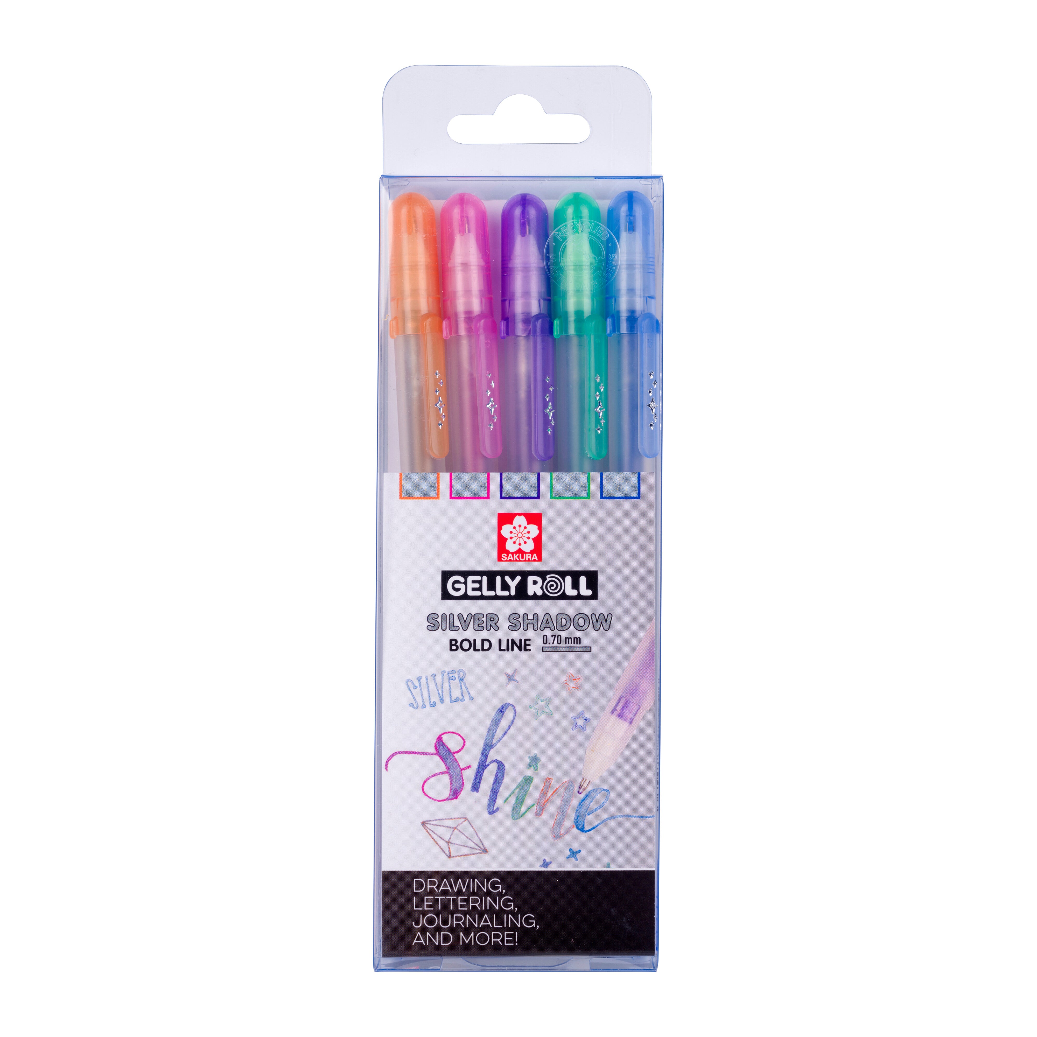 SAKURA RAY LIGHT THERAPY PEN セット Sakura Gelly Roll Silver Shadow set | 5 colours | Royal Talens