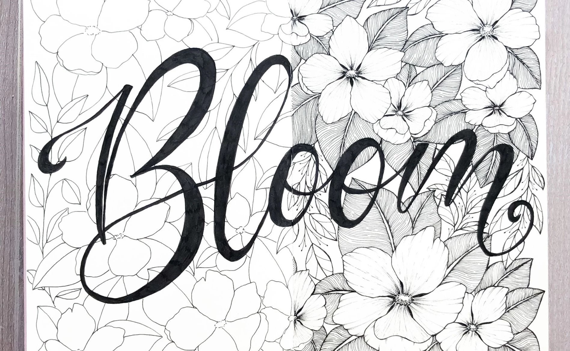 Bloom: hand lettering with botanical line art - Royal Talens