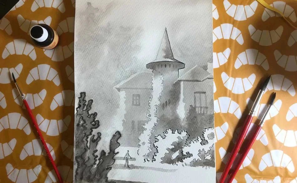Castle garden in Ink - Royal Talens