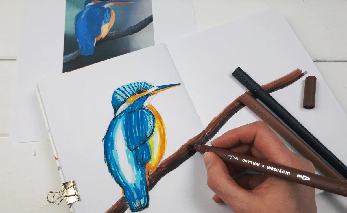 Kingfisher Drawing - Royal Talens