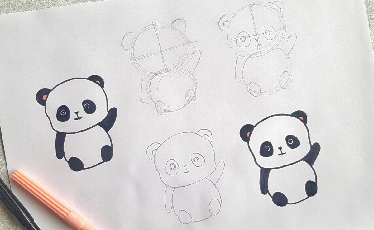 Drawing a panda - Royal Talens