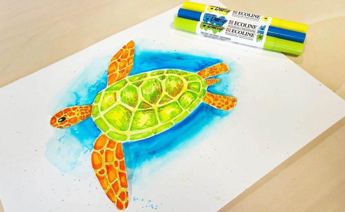 Drawing a turtle - Royal Talens