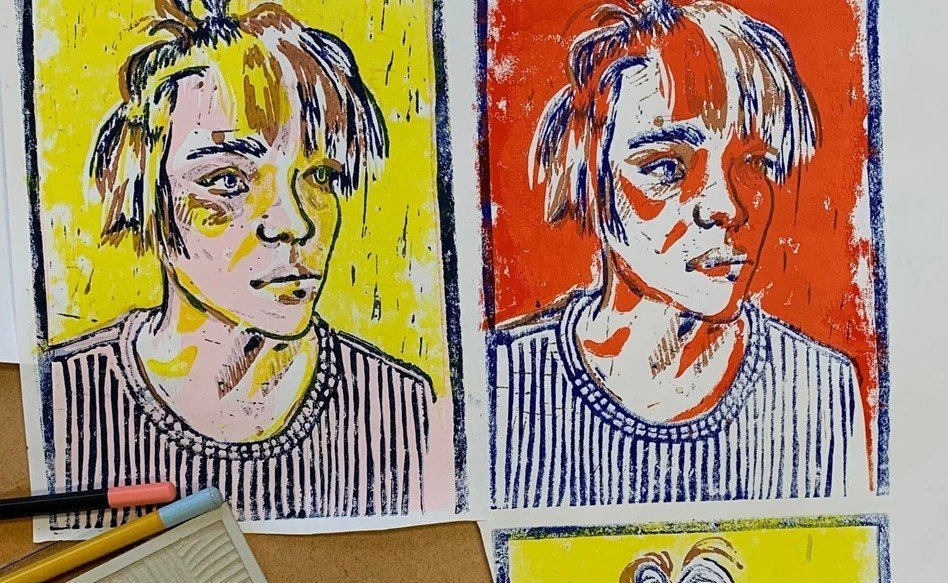 Japanese inspired lino print - Royal Talens