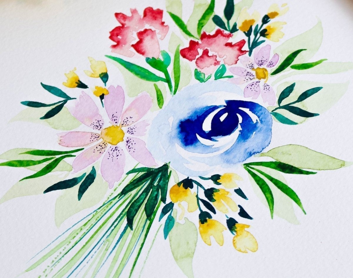 Painting flowers with our Watercolour Set