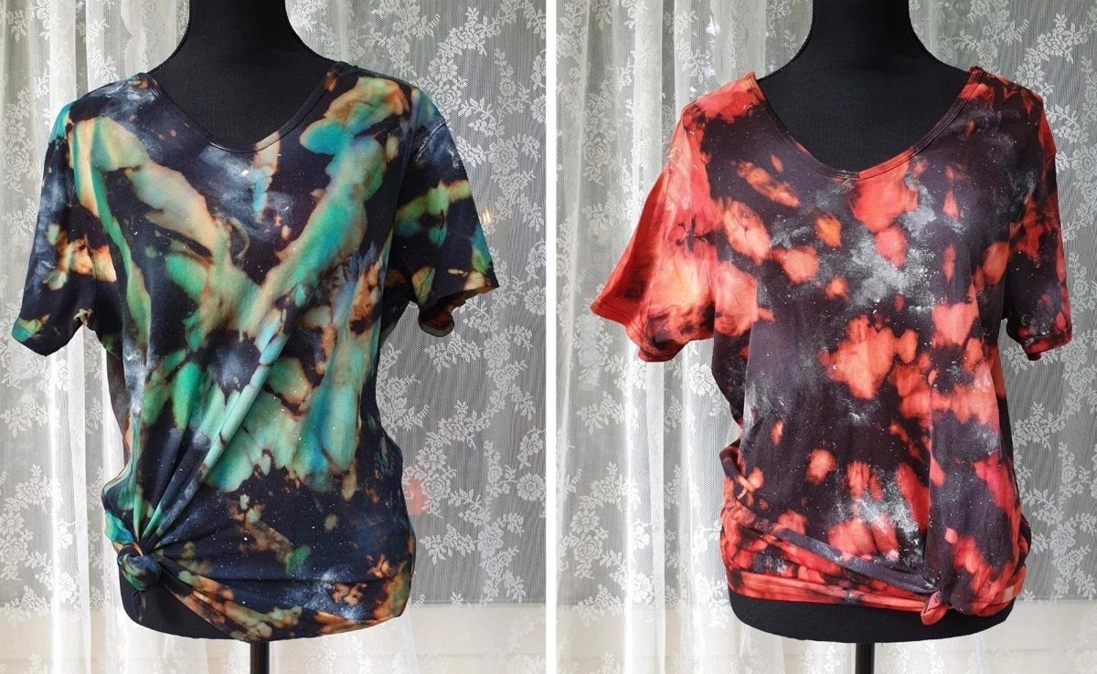 Tie-dye galaxy on black T-shirt - Royal Talens