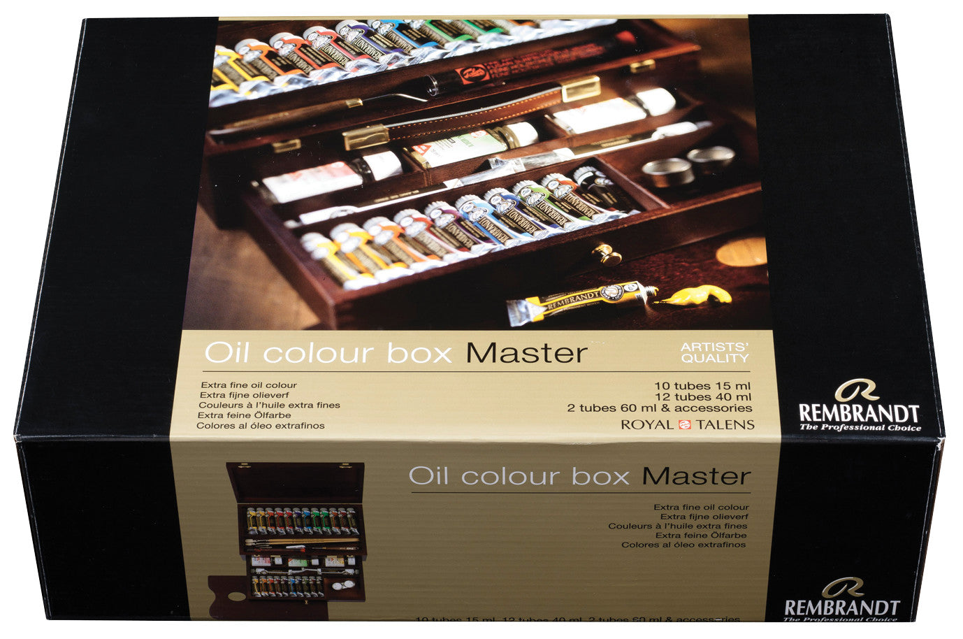 Rembrandt Oil colour wooden box set Master | 10 x 15 ml + 12 x 40 ml