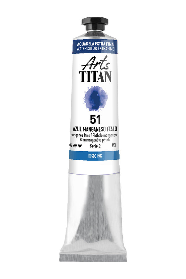 TITAN Arts Watercolour Extra Fine tube 20 ml Pthalo manganese blue N° 51