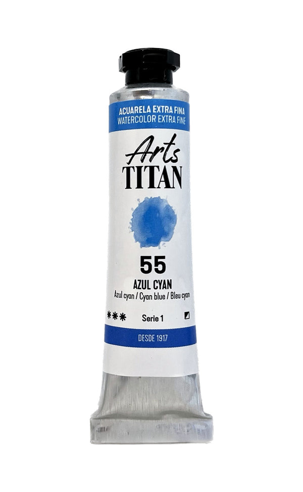 TITAN Arts Watercolour Extra Fine tube 20 ml Cyan blue N° 55