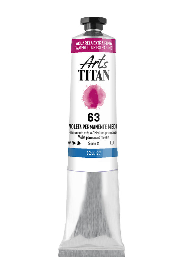 TITAN Arts Watercolour Extra Fine tube 20 ml Medium permanent violet N° 63
