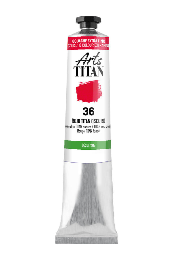 TITAN Arts Gouache colour Extra Fine tube 20 ml TITAN red deepN° 36