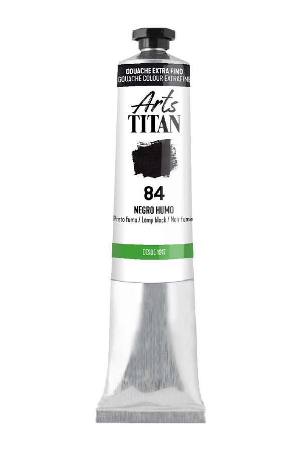 TITAN Arts Gouache colour Extra Fine tube 20 ml Lamp black N° 84