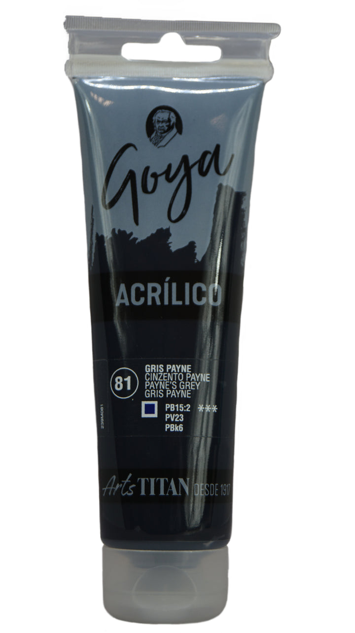 GOYA Acrylic Colour tube 125 ml Lamp black N° 84