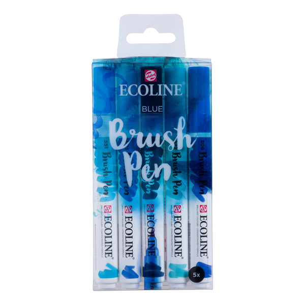 Ecoline Brush Pen Blaufarben-Set | 5 Farben