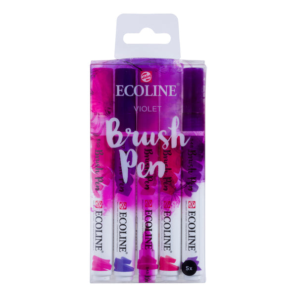 Ecoline Brush Pen set Violet | 5 couleurs