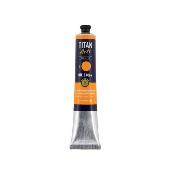 TITAN Arts Oil Colour Extra Fine tube 60 ml Cadmium yellow orange N° 18