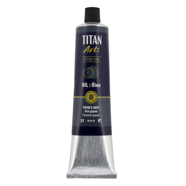 TITAN Arts Colores al óleo Extra Fine tubo 200 ml Gris payne N° 81