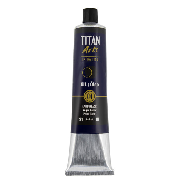 TITAN Arts Colores al óleo Extra Fine tubo 200 ml Negro humo N° 84