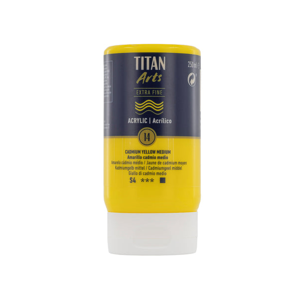 TITAN Arts Acrylic Extra Fine 250 ml Cadmium Yellow Medium