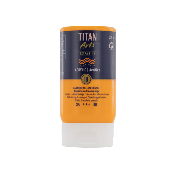 TITAN Arts Acrylic Extra Fine 250 ml  Cadmium Yellow Orange