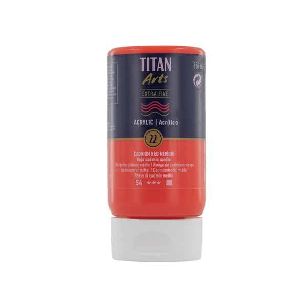 TITAN Arts Acrylic Extra Fine 250 ml  Cadmium Red Medium