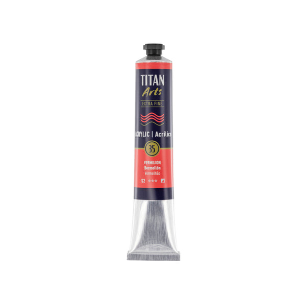TITAN Arts Acrylic Extra Fine 60 ml Vermilion