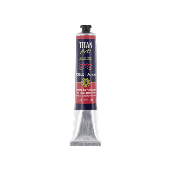 TITAN Arts Acrylic Extra Fine 60 ml Carmine red permanenet