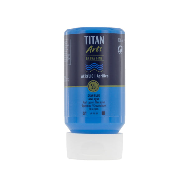 TITAN Arts Acrylic Extra Fine 250 ml  Primary Cyan