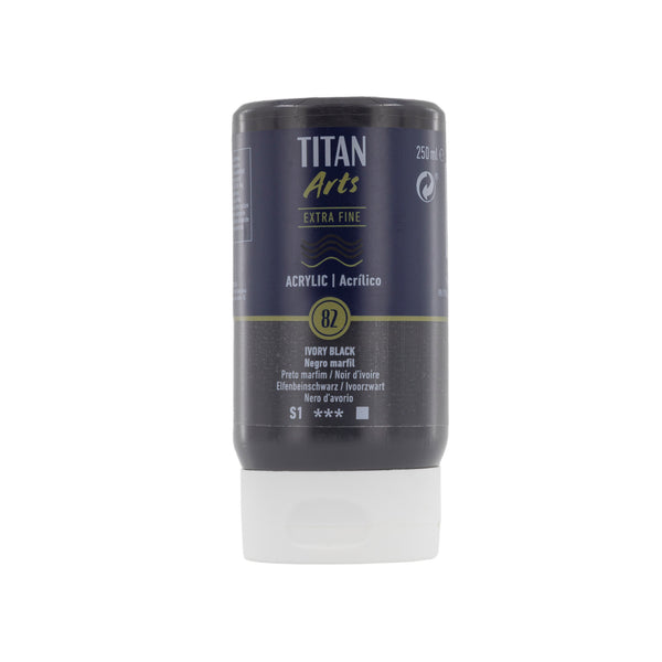 TITAN Arts Acrylic Extra Fine 250 ml  Ivory black