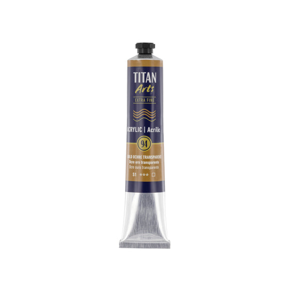 TITAN Arts Acrylic Extra Fine 60 ml Gold ochre transparent