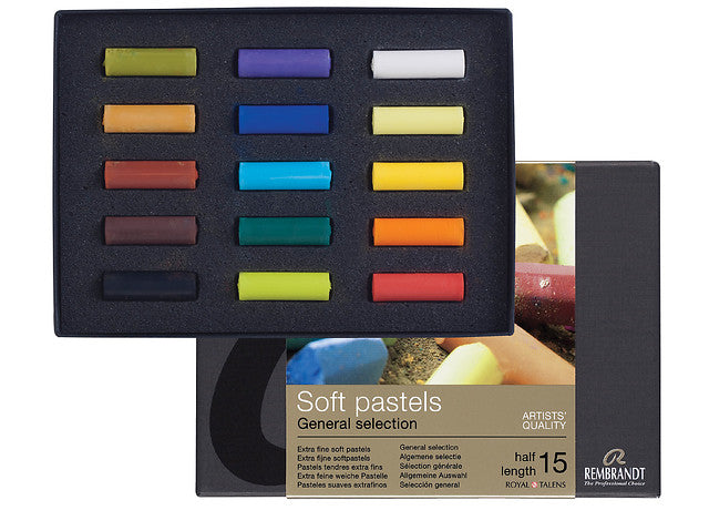 Rembrandt Soft Pastels 15色セット 木箱入り Rembrandt Soft pastel set General Selection | 15 half pastels