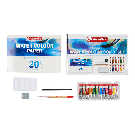 Talens Art Creation Set Initiation Aquarelle 12 Couleurs Tubes 12ml - Peinture Pour Adultes Et Débutants