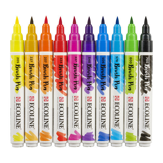 Ecoline Brush Pen set | 10 colours | Royal Talens