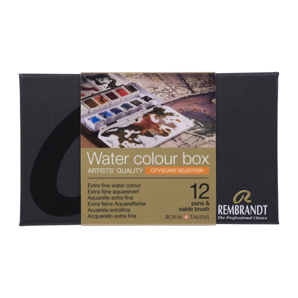 Rembrandt Watercolour metal tin set Urban Cityscape Colour Selection | 12 pans + brush