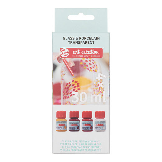 Talens Art Creation Glas & Porselein Transparent Set 4 x 30 ml Roze Frost