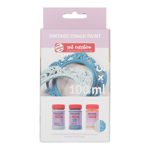 Talens Art Creation Vintage Chalk set Blues | 2 x 100 ml + crackle medium