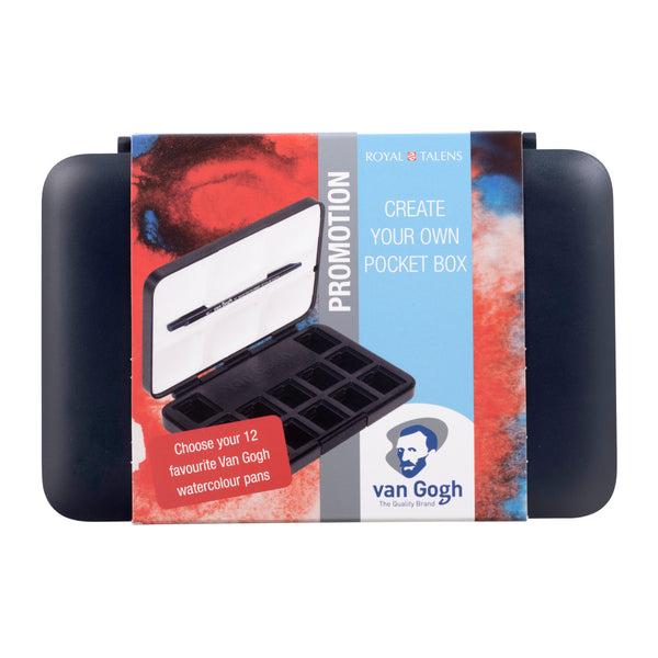Van Gogh Aquarellfarben 10 Leere Pocketboxen Dunkel - Promo Display