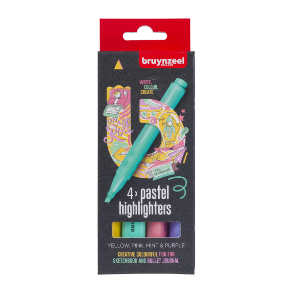 Bruynzeel Textmarker Set pastel 4 Farben