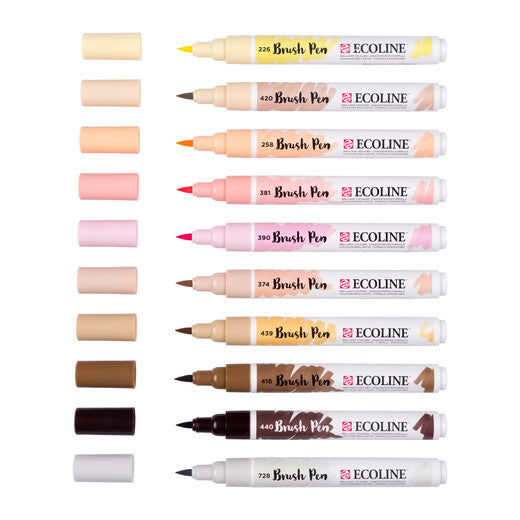 Ecoline Brush Pen set Portrait | 10 colours | Royal Talens