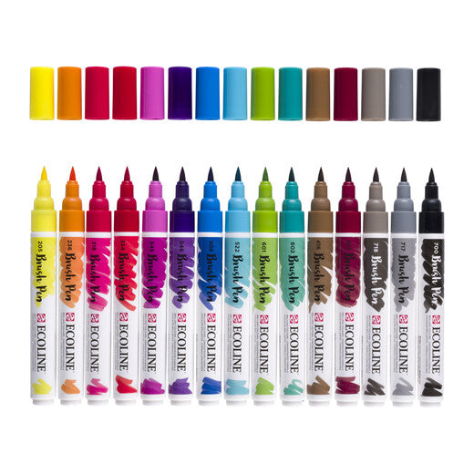 Ecoline Brush Pen set | 15 colours | Royal Talens