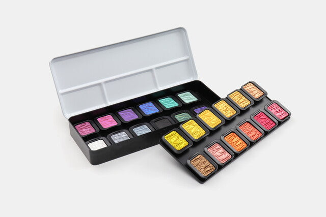 FINETEC® Pearlescent watercolour set Colourful | 24 colours