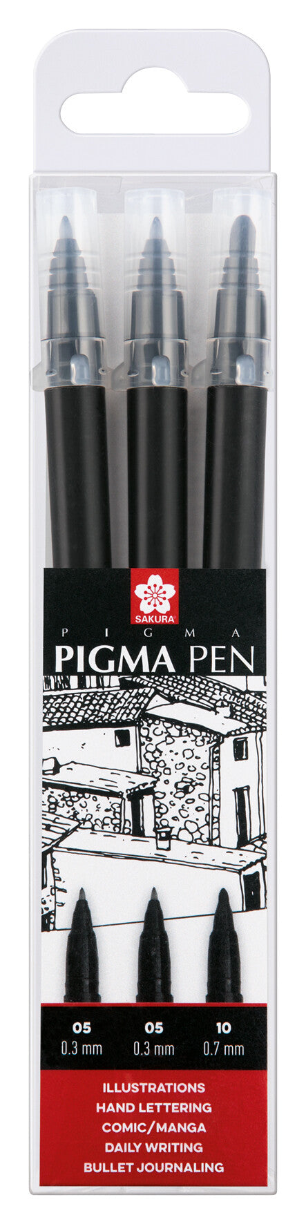 Sakura Pigma Pen set | 3 sizes, black – Royal Talens