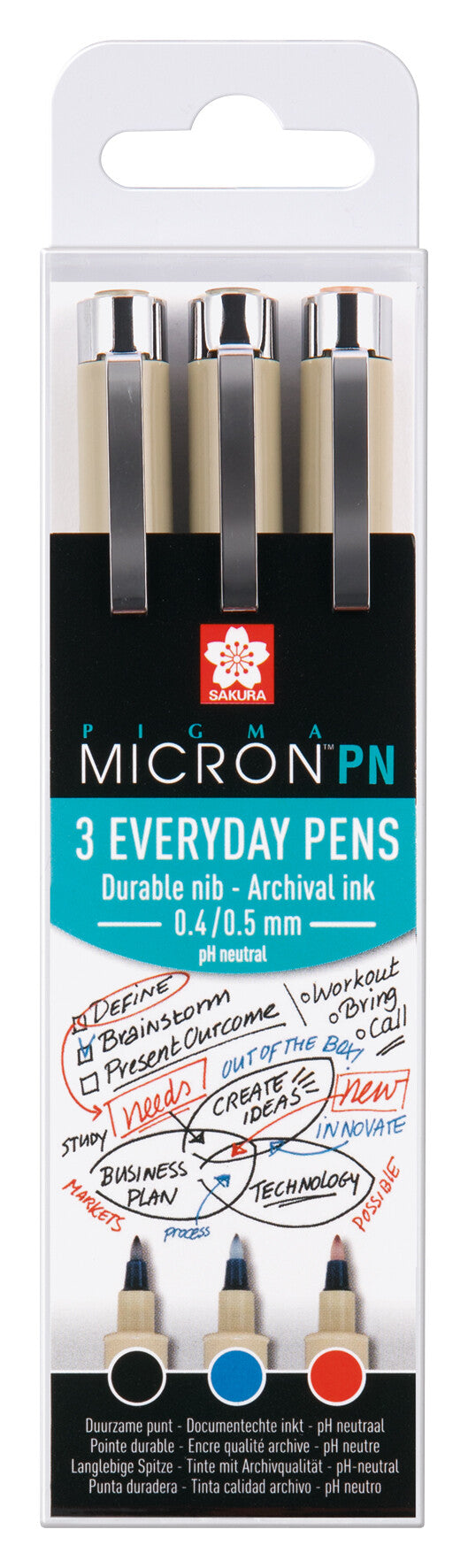 Sakura Pigma Micron PN Büro-Set, 3 Farben