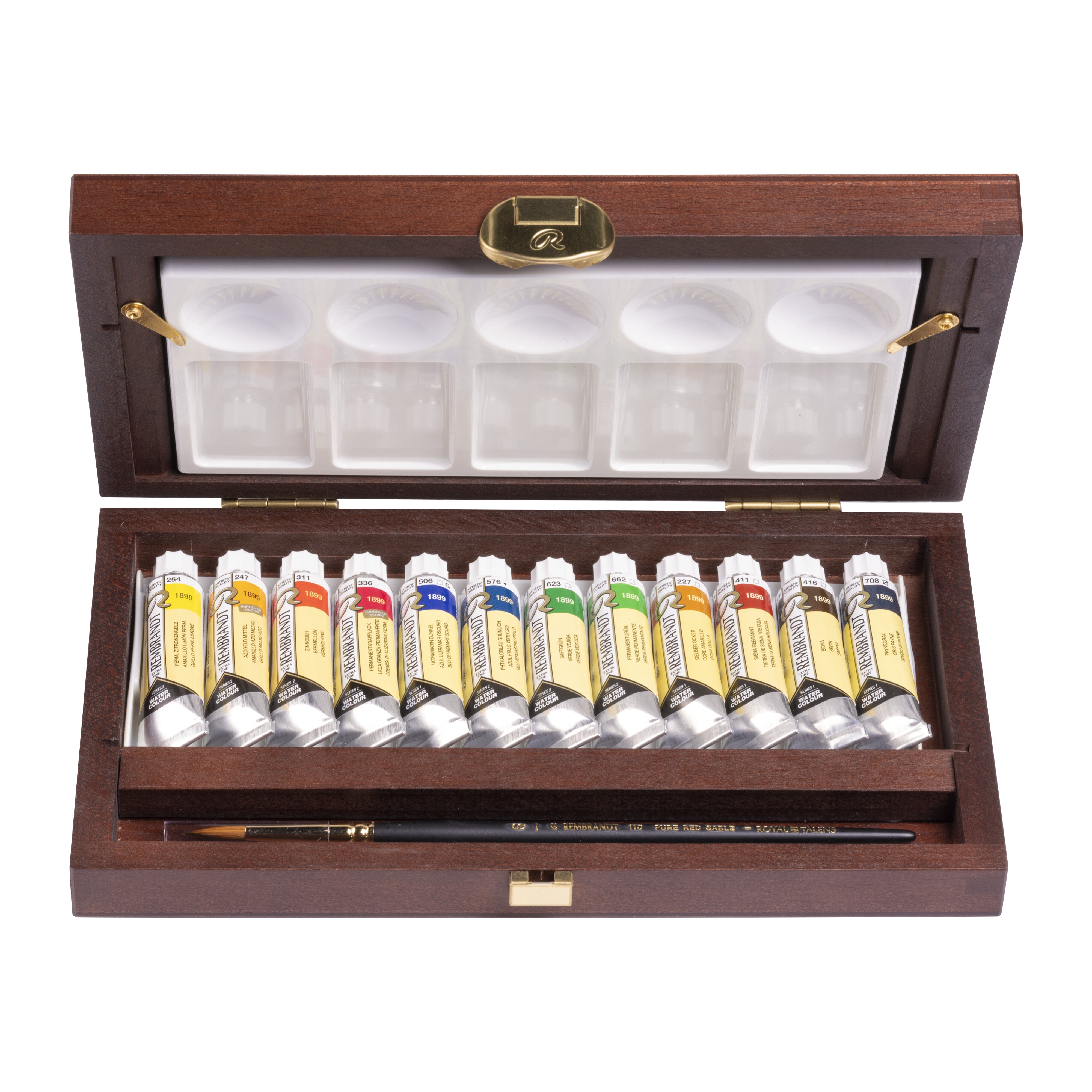 Rembrandt Watercolour wooden box set Traditional | 12 x 10 ml tubes +