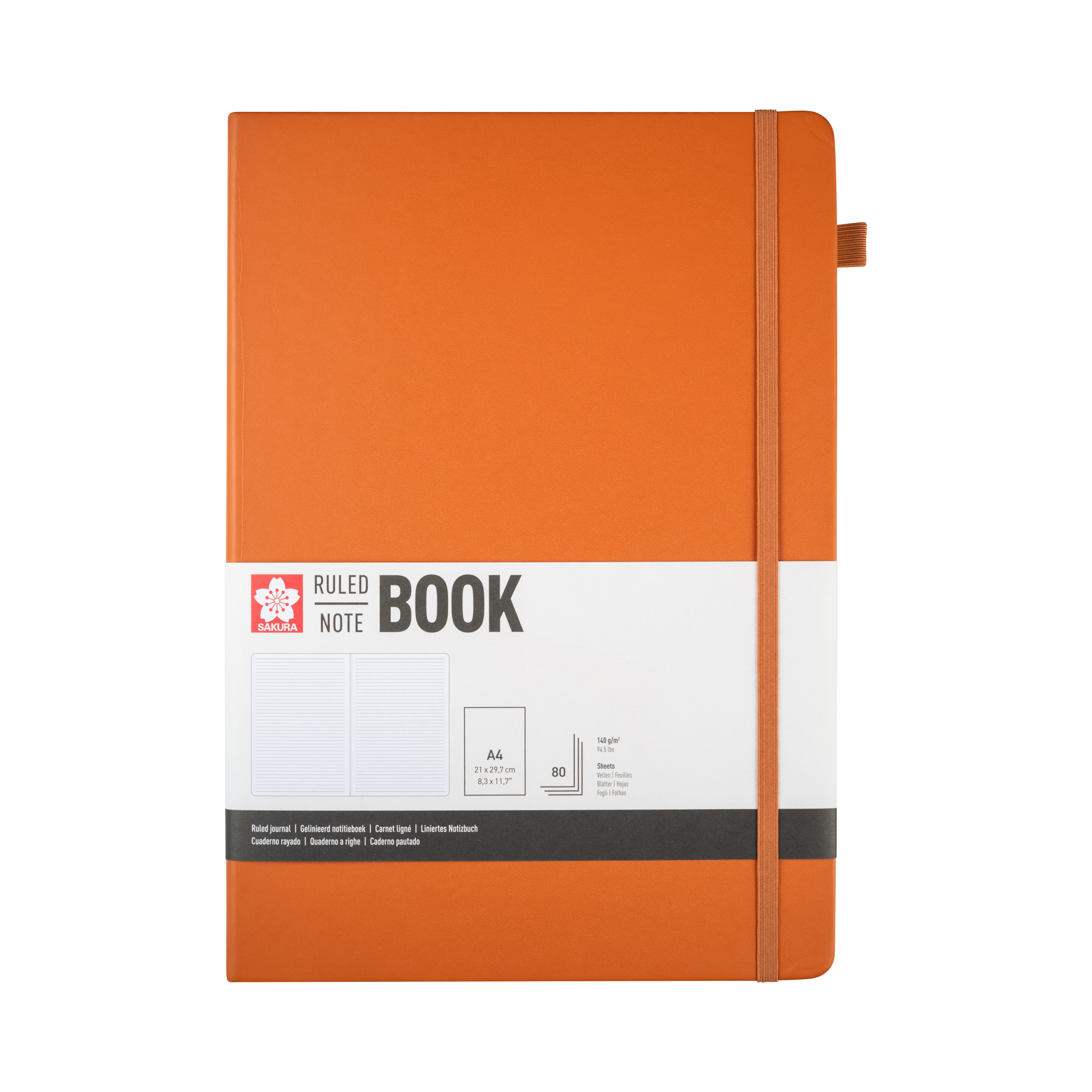 Sakura Ruled Hard Cover Notebook A4 Amber | Royal Talens