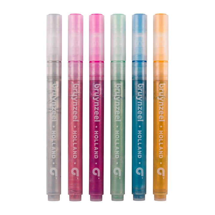 Bruynzeel Glitter felt tip set pastel | 6 colours