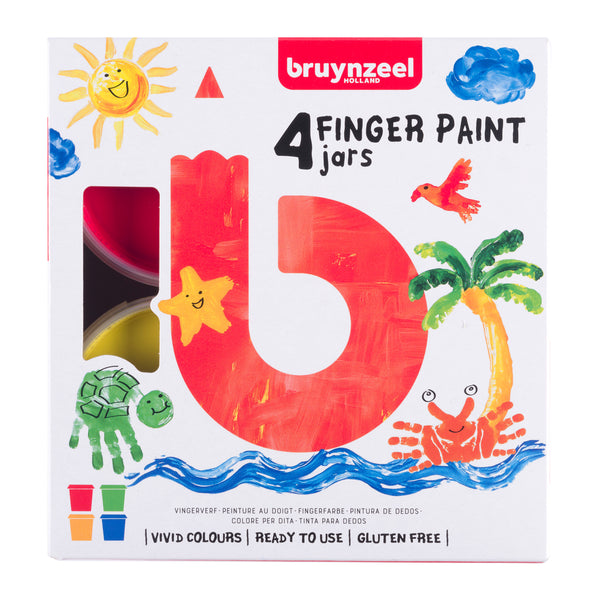Bruynzeel water - based finger paint set | 4 x 85 ml